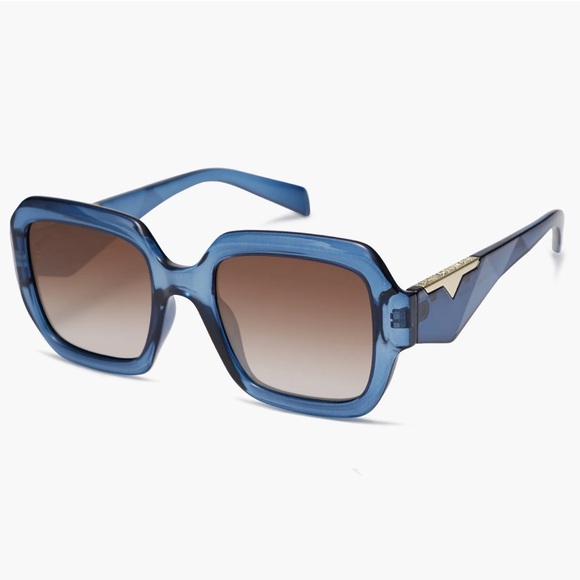 Sojos Blue Square Women's Sunglasses - Picture 1 of 6